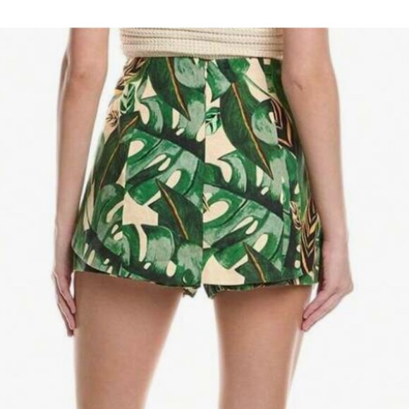 FARM Rio Jungle Green High Waist Shorts - Picture 2 of 5